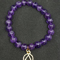 Amethyst Bracelet with Gold AA Charm