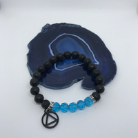 Lava Bead Bracelet with AA Symbol
