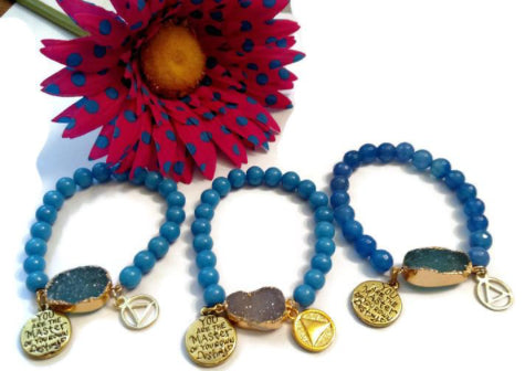 AA Druxy & Blue Stone Stretch Bracelet