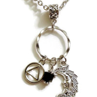 Moon Charm Holder AA Necklace