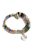 Multi Colour Crystal Wire Wrap AA Bracelet