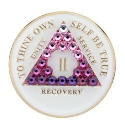 AA Medallion Glow in Dark with Transition Pink Bling Crystals