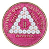 AA Medallion Glitter Pink with AB White Triangle Bling Crystals