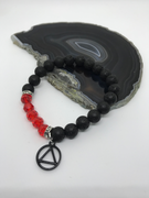 Lava Bead Bracelet with AA Symbol