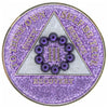 AA Medallion Glitter Lavender with Purple Circle Bling Crystals