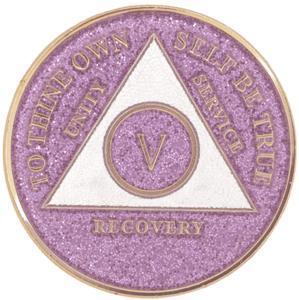 AA Medallion Glitter Lavender