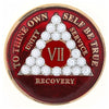 AA Medallion Red Coin with AB White Triangle Bling Crystals